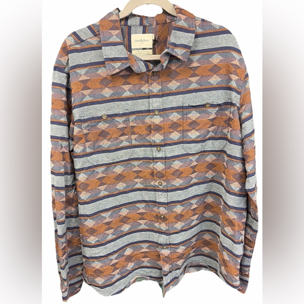 Goodfellow & Co Men's Casual Button Down Shirt Aztec print flannel size XL
